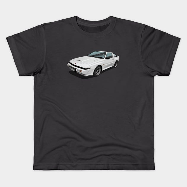 1989 Mitsubishi Starion EX Widebody Turbo in white Kids T-Shirt by candcretro